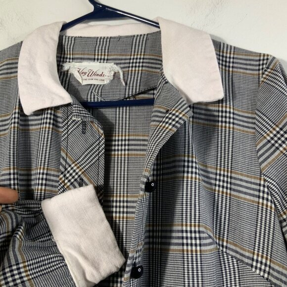 Womens Vintage 60s 70s Kay Windsor Plaid Drop Waist Pleat Front Dress school gir - Picture 6 of 7